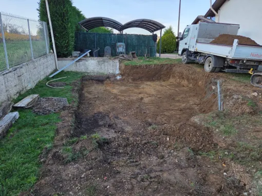 Aménagement extérieur pour l’arrivée d’une piscine à Quincié-en-Beaujolais, Belleville-en-Beaujolais, Nature en Beaujolais
