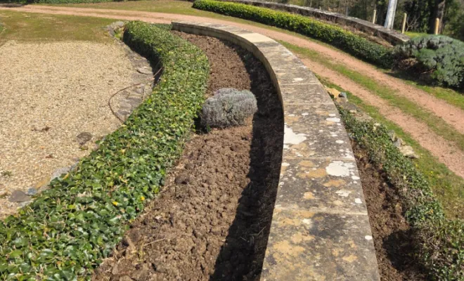 Entretien de massif : bêchage et enrichissement au fumier à Saint-Germain-en-Lay, Belleville-en-Beaujolais, Nature en Beaujolais